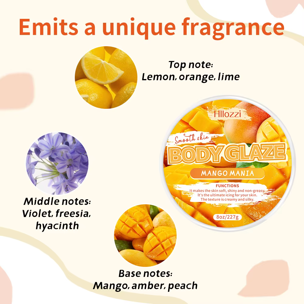 2oz/8oz mangue manie corps glaçure nourrissant hydratant soin de la peau beurre corporel rafraîchissant Non gras huile