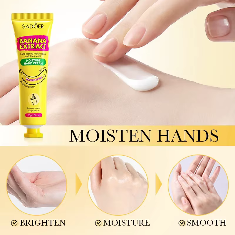 Pack de 3 crèmes hydratantes pour les mains à la banane