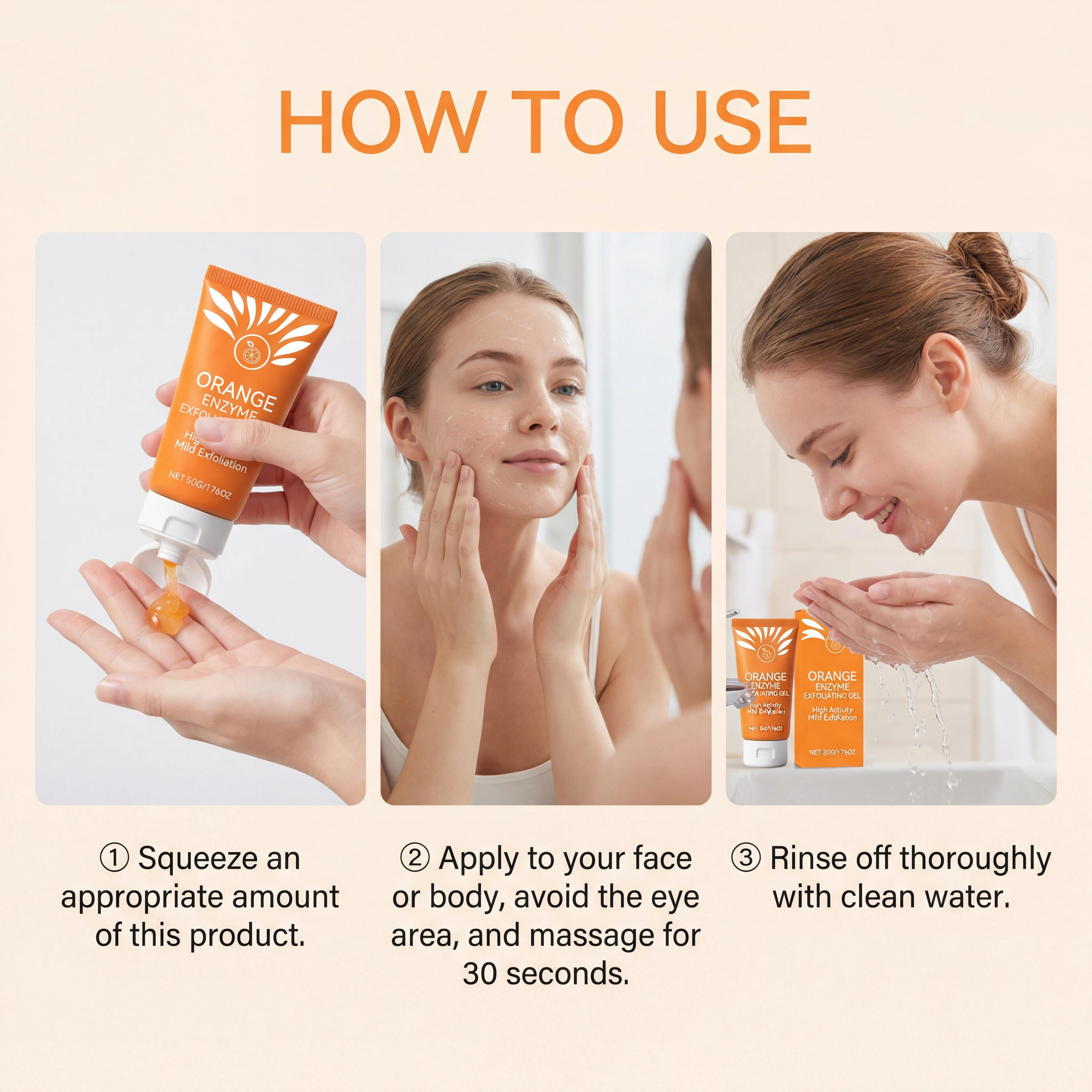 Gel exfoliant orange pour le visage et le corps