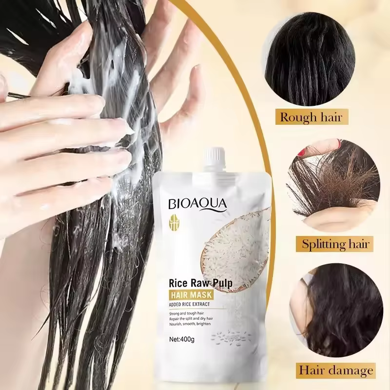Masque capillaire à la kératine magique au riz