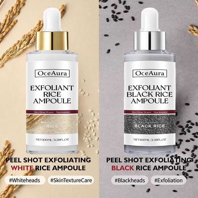 Sérum Exfoliant au Riz Blanc et Noir – Peeling Visage Hydratant