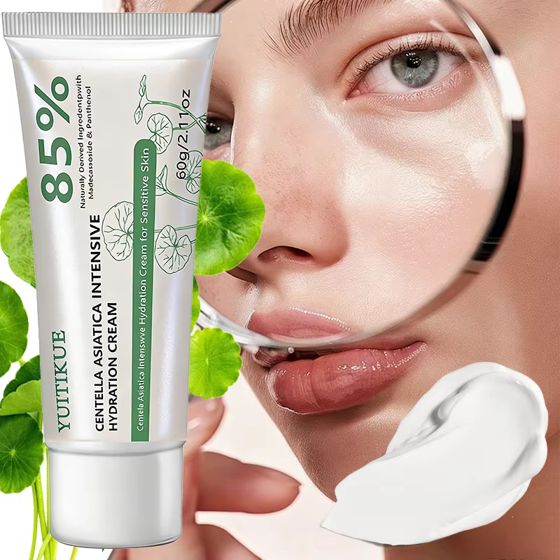 Crème YUITIKUE à la Centella Asiatica 85% Hydratation Intensive Réparatrice pour Peaux Sensibles avec Panthénol 60g