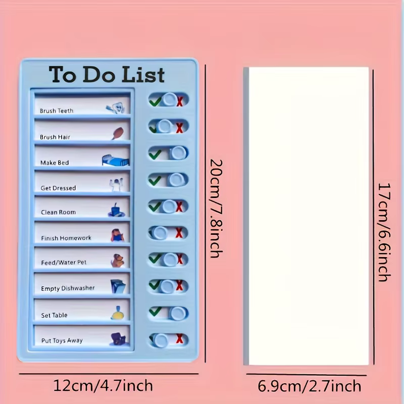 Tableau de liste de tâches quotidiennes, planificateur de liste de choses à faire coulissant pour enfants, étudiants, tâches ménagères, devoirs et gestion des tâches personnelles