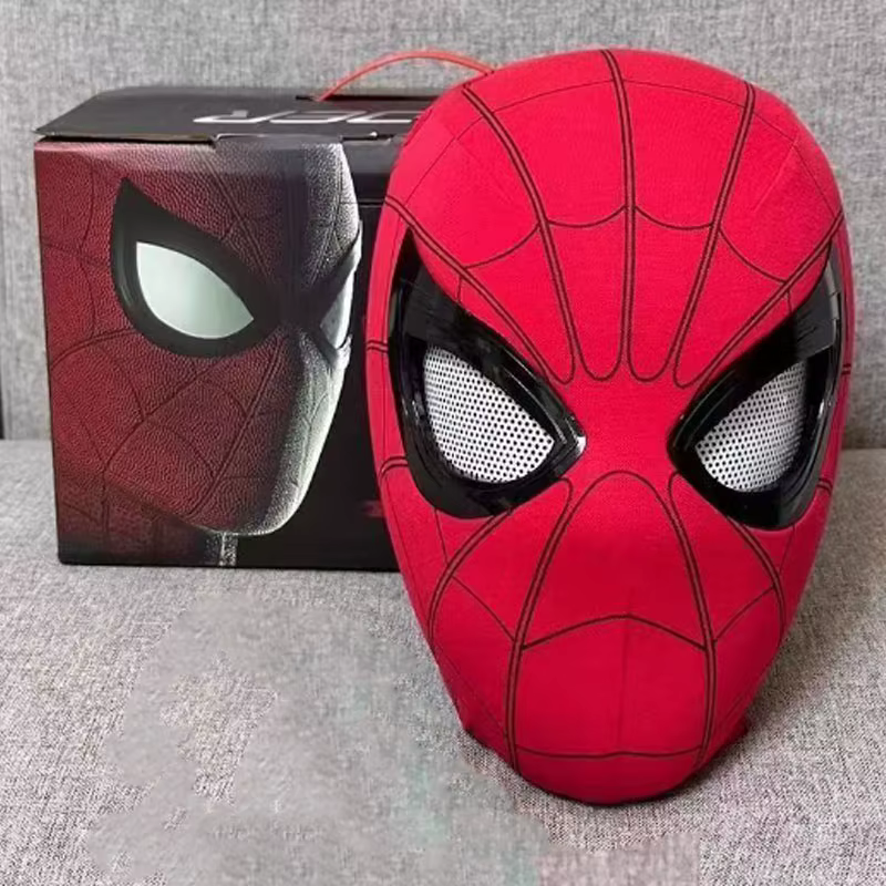 Masque Spider-Man à yeux mobiles, respirant, intégral, accessoire de cosplay, pour fête d'Halloween, mascarade, coiffe de super-héros, cadeau