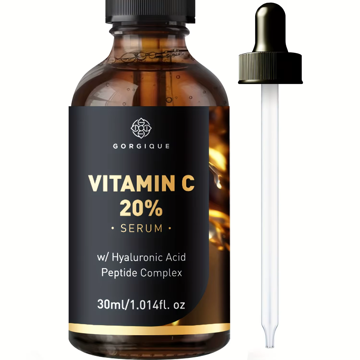 Sérum de vitamine C pour le visage amélioré avec des peptides d'acide hyaluronique