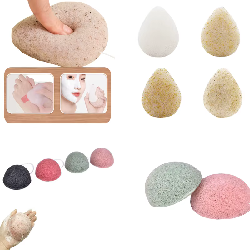 Éponge de maquillage Konjac naturelle, accessoire de nettoyage du visage