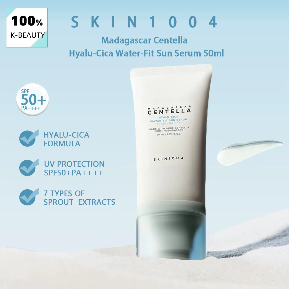Madagascar Centella Hyalu-Cica sérum solaire imperméable SPF50 + PA +++