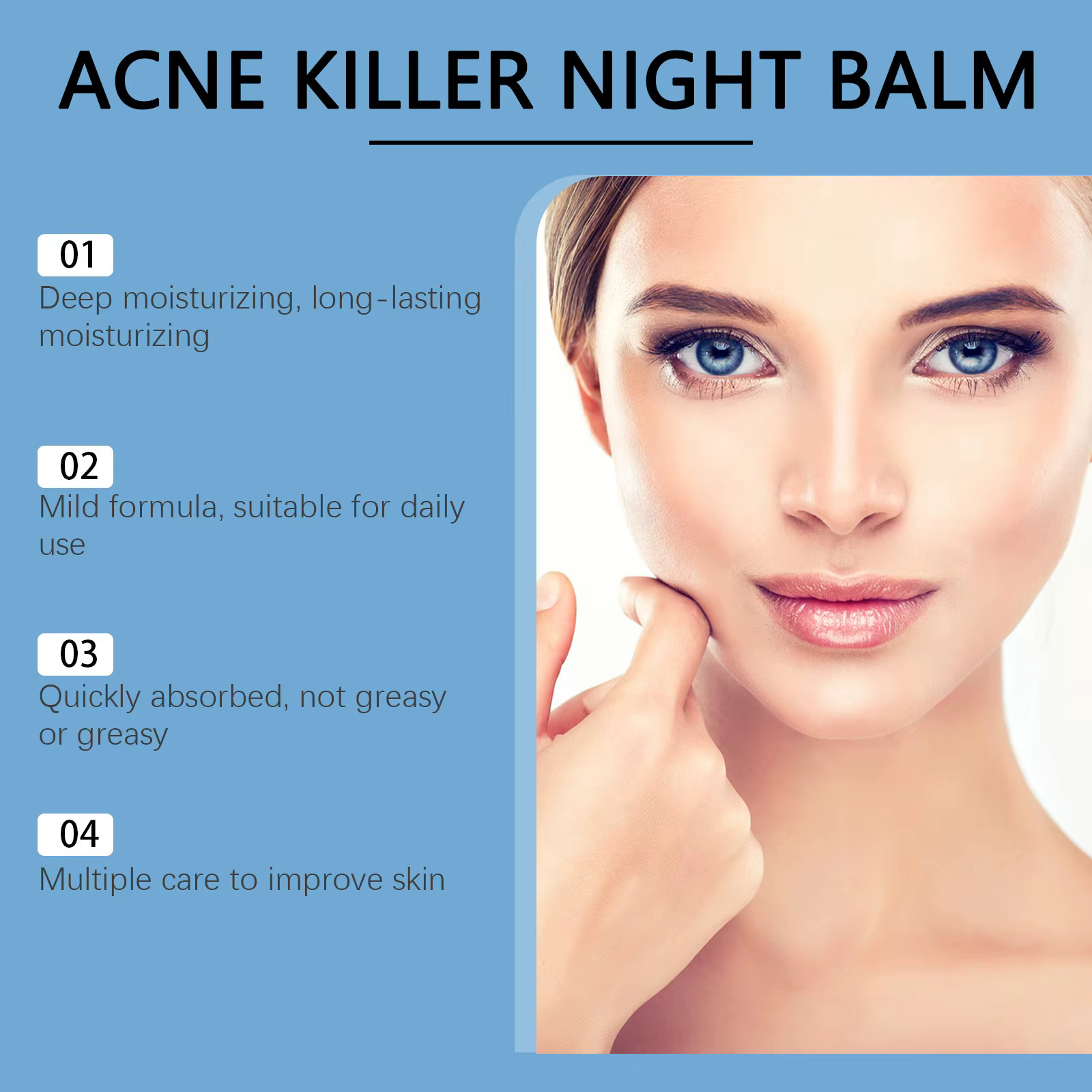 Crème pour le visage pour l'élimination de l'acné