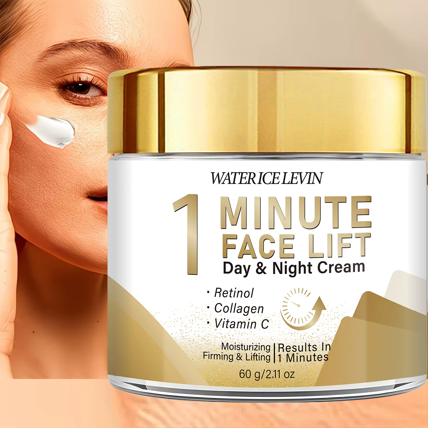 Crème liftante pour le visage en 1 minute. Rétinol