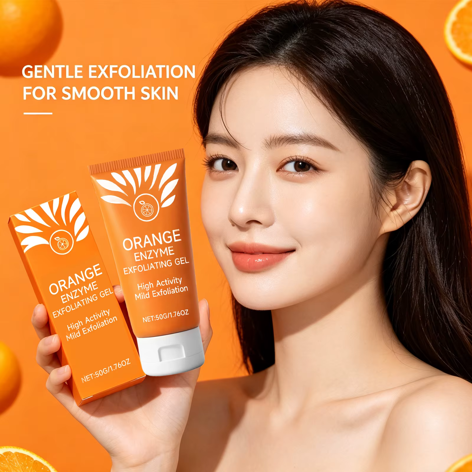 Gel exfoliant à l'orange pour le soin du visage et du corps