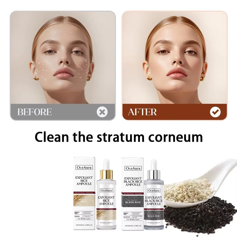 Ensemble d'ampoules exfoliantes de riz pour une peau douce