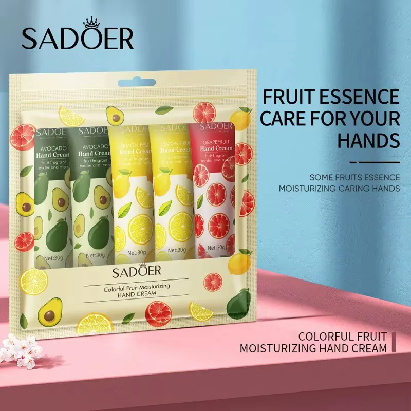 Ensemble de 5 crèmes pour les mains parfumées aux fruits