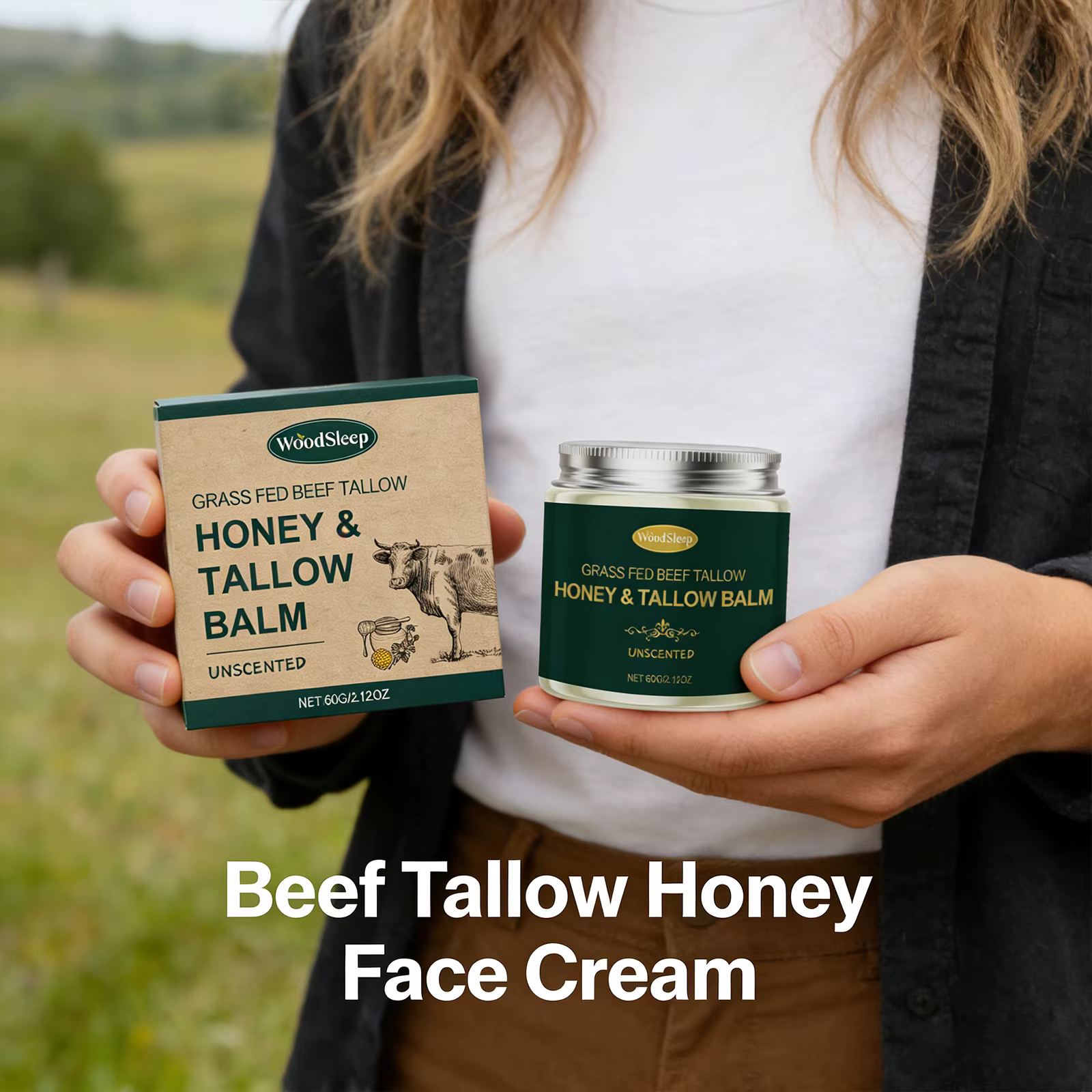 Crème pour le visage au suif de bœuf et au miel