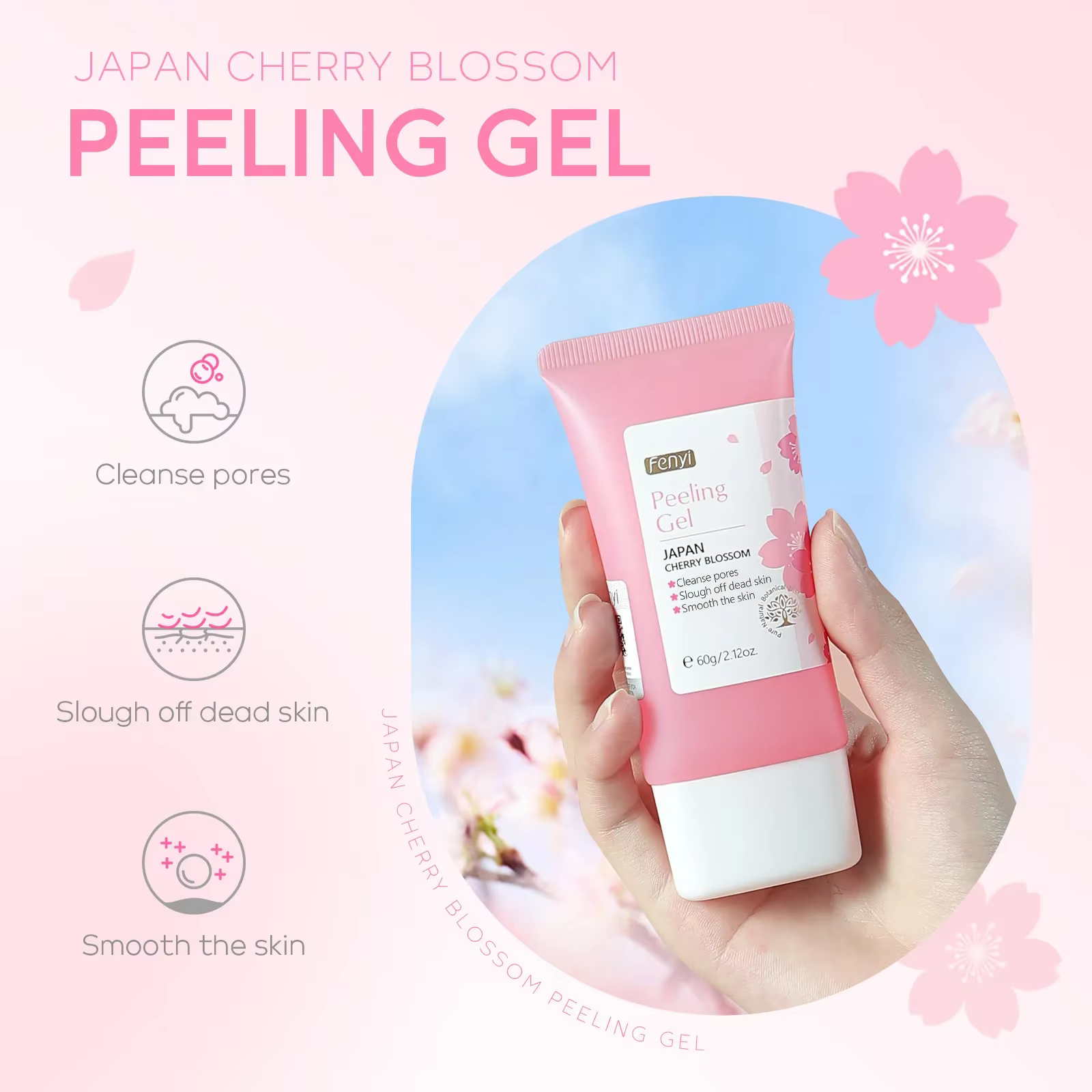 Sakura visage nettoyage en profondeur Gel exfoliant soins de la peau blanchissant hydratant réparation gommage