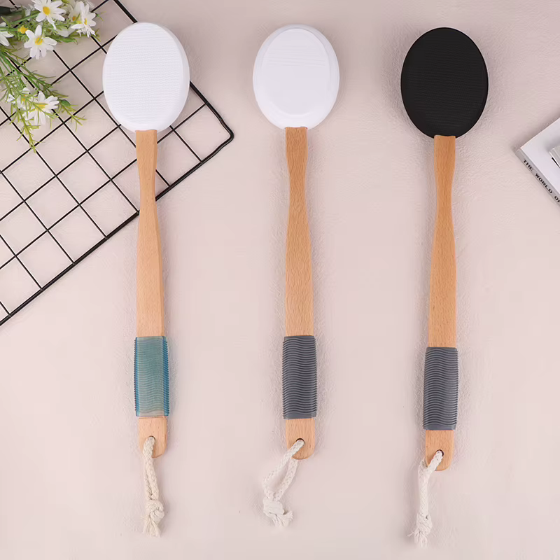 【LM】Applicateur multifonctionnel en silicone à long manche pour lotion, crème solaire et pommade, brosse de douche nettoyante pour le corps, applicateur de crème solaire pour le dos