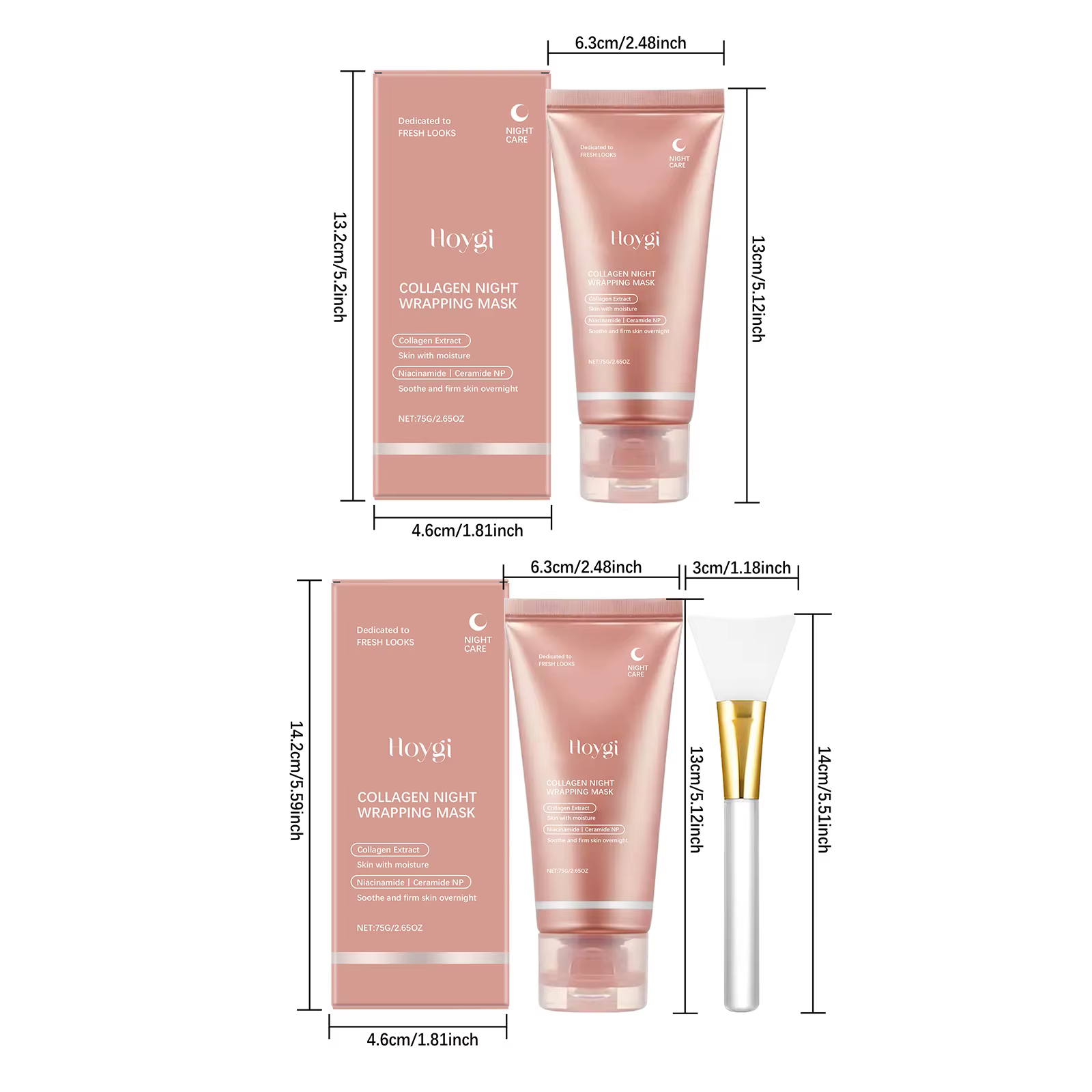 Masque Peel-Off au Collagène Nuit Hydratant Raffermissant Éclaircissant Soin Élastifiant Nettoyant