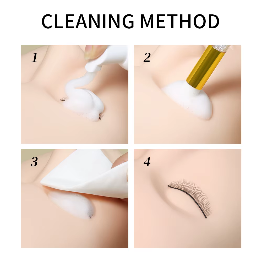 GLAMLASH 5 pièces 5ml Shampooing Nettoyant Mousse pour Cils Concentré avec Bouteille Vide pour Extensions de Cils