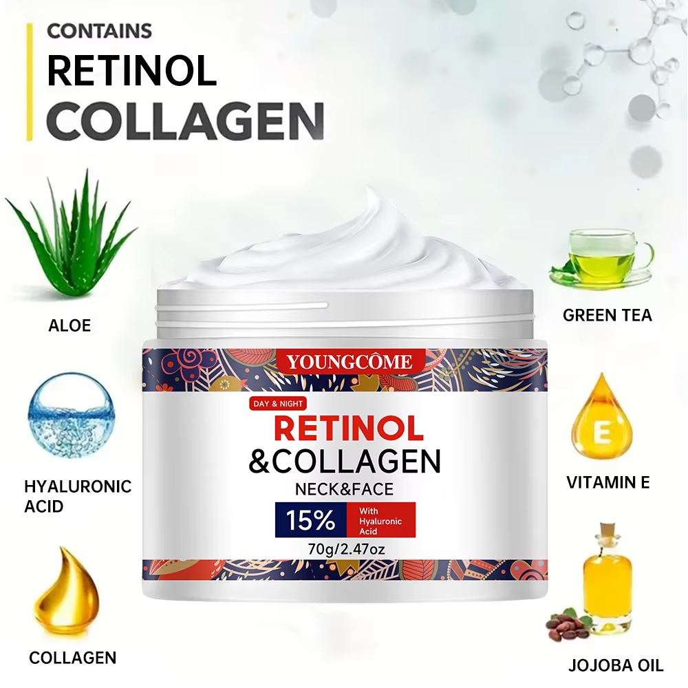 "Crème Anti-âge au rétinol et au collagène – Hydratation et raffermissante intense