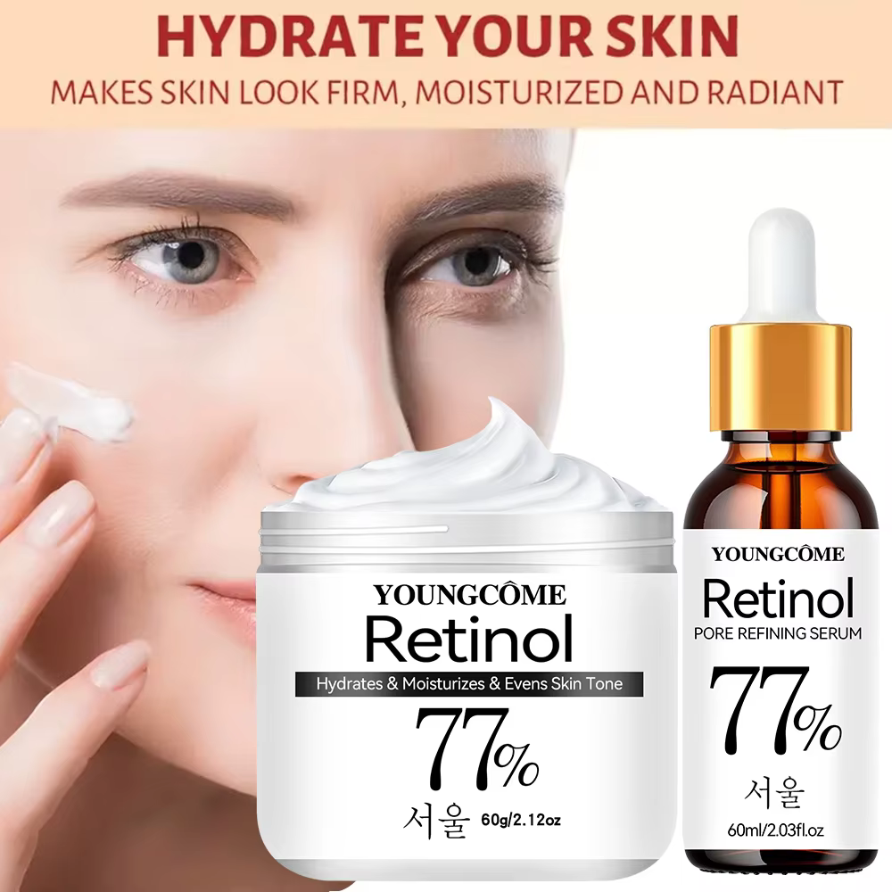 Ensemble de crème sérum pour le visage raffermissant au rétinol