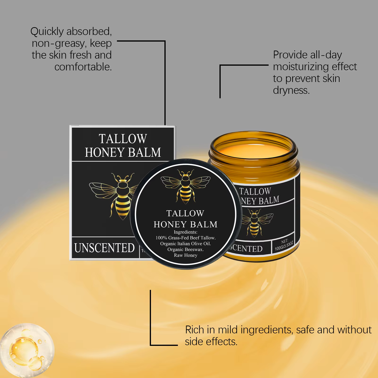 Tallow de boeuf pour la peau
