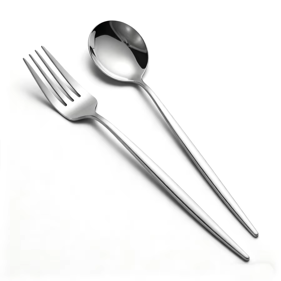 Ensemble de couverts en acier inoxydable argenté de 12/24 pièces, comprenant des fourchettes à dîner, des cuillères et des cuillères à dessert, adapté pour les repas à la maison, Di