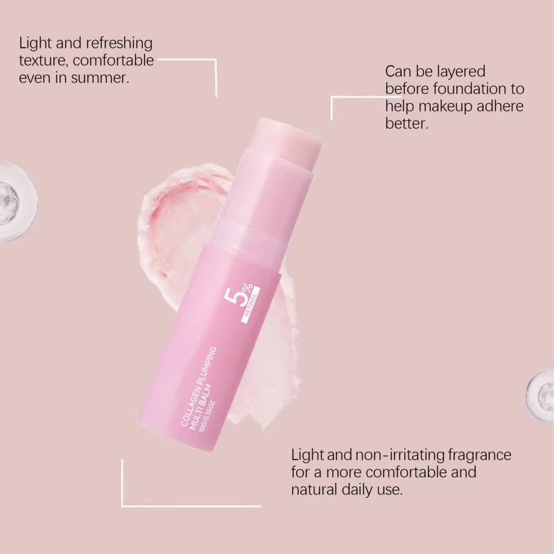 Baume Multi-Action Repulpant au Collagène 5% Rétinol Raffermissant Liftant Atténue les Ridules Hydratant Éclatant Améliore l'Élasticité Stick Anti-Rides