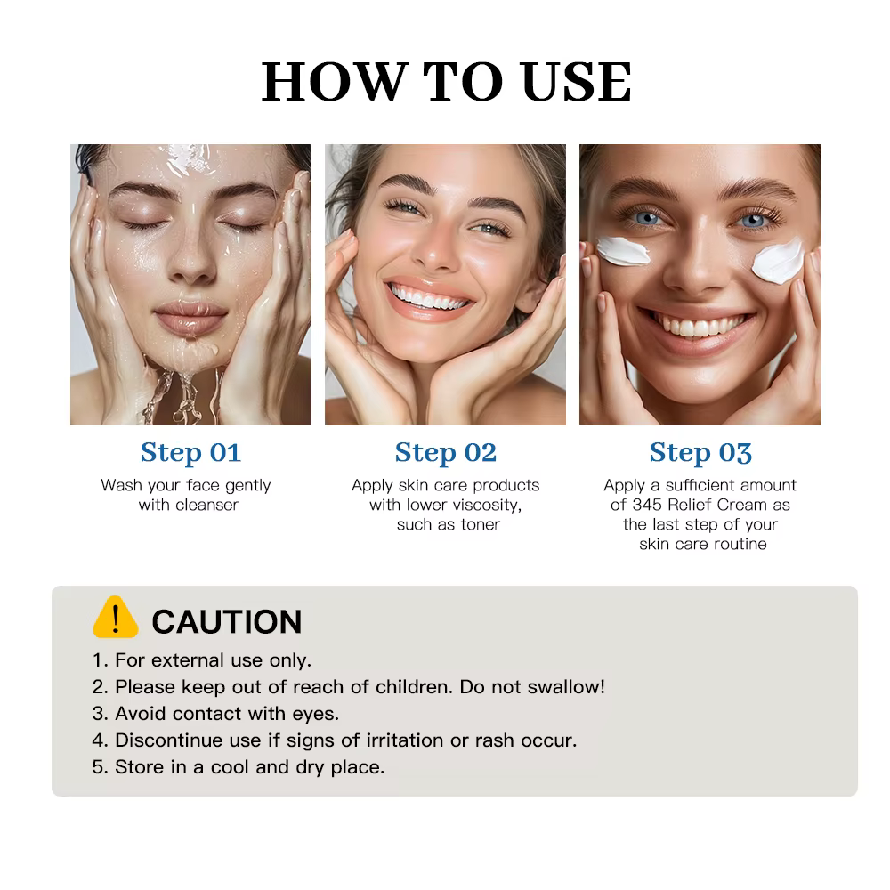 345 crème de soulagement adresse imperfections nourrir la peau et fournir hydratant et apaisant Lifting beauté