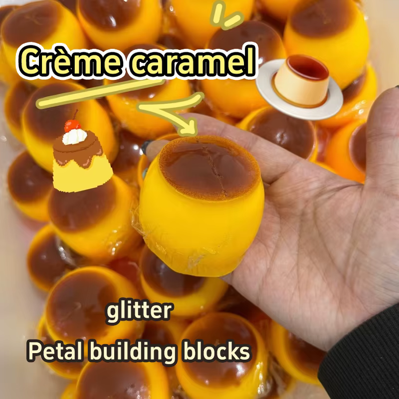 Balle anti-stress mignonne et douce en forme de pudding au caramel, faite maison, DIY, jouet à presser, jouet pour soulager le stress et la tension, décoration intérieure