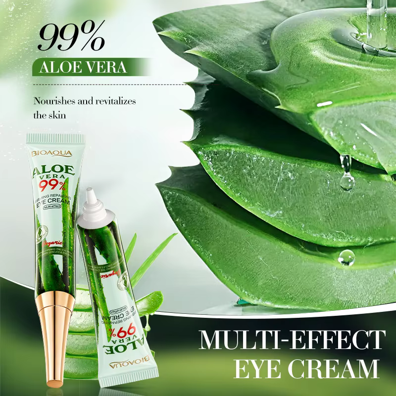 2 pièces/kit BIOAQUA Aloe Vera ensembles de soins de la peau crème pour les yeux du visage hydratant raffermissant