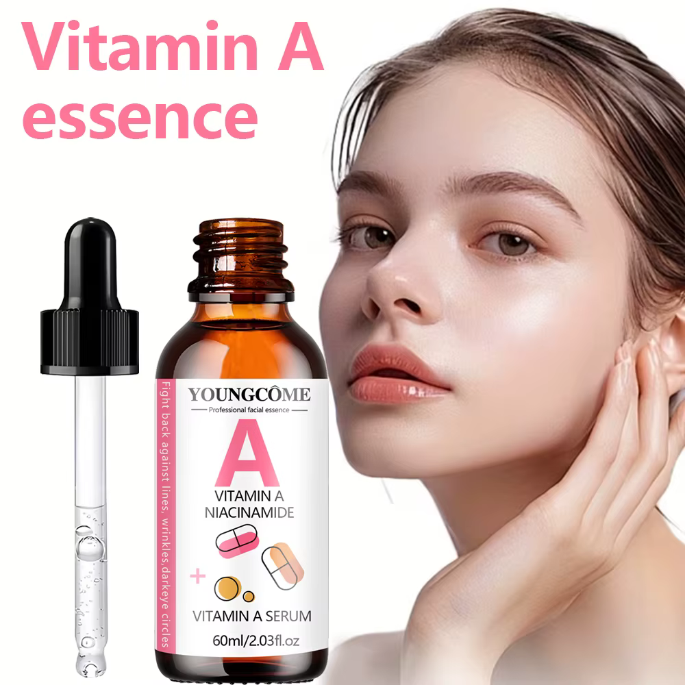 Sérum à la vitamine A avec rétinol et acide hyaluronique - Éclaircit la peau et hydrate le contour des yeux - Soin