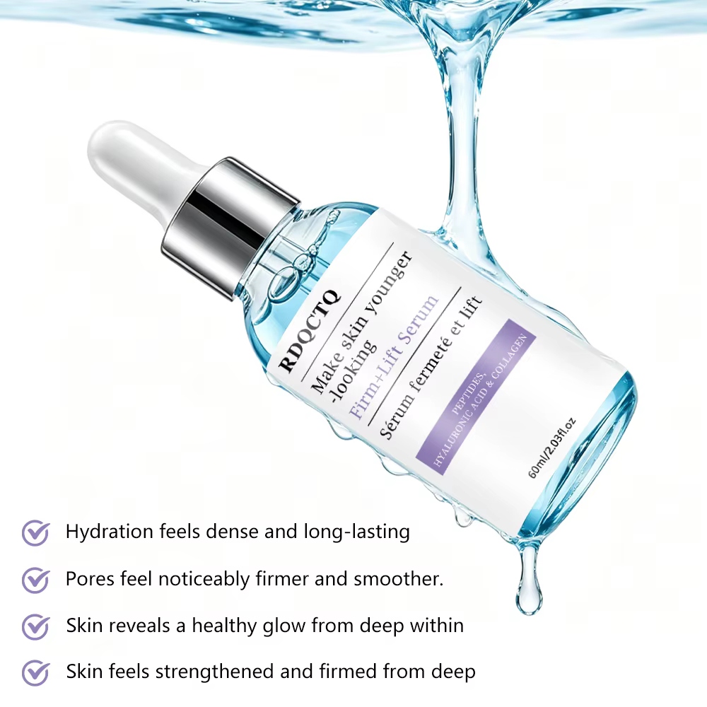Sérum pour le visage avec peptides, acide hyaluronique, collagène, traitement hydratant pour le visage, pour une texture de peau lisse et une amélioration de l'élasticité