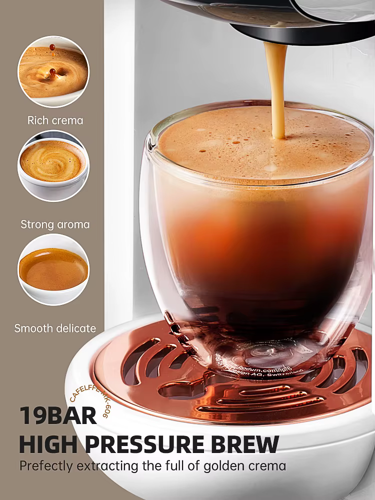 Cafelffe-Machine à café à capsules multiples, chaud et froid, DG Cappuccino a.net, dosette ESE, café moulu, 19 bars, 5 en 1