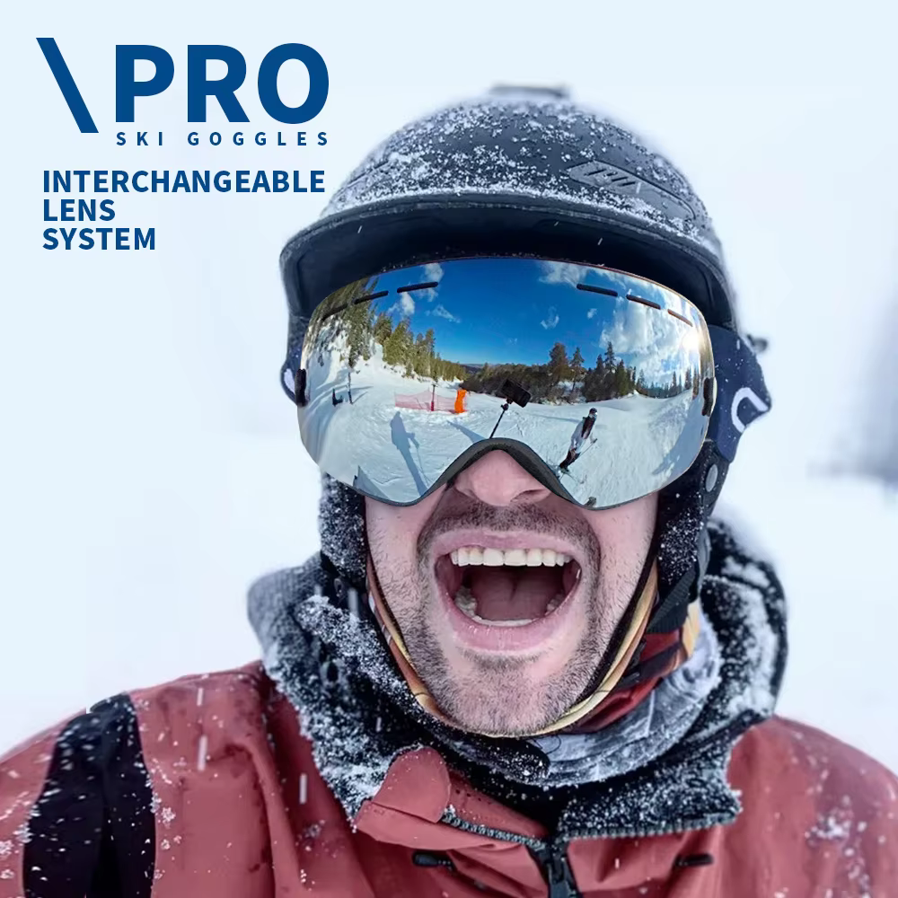 Lunettes de Ski Anti-buée Double couche UV400 grandes lunettes de Ski masque de Ski Snowboard hommes femmes lunettes de neige