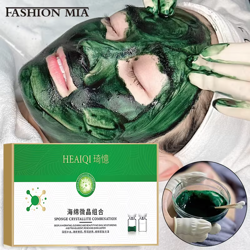 Masque facial en poudre lyophilisée de microcristal éponge