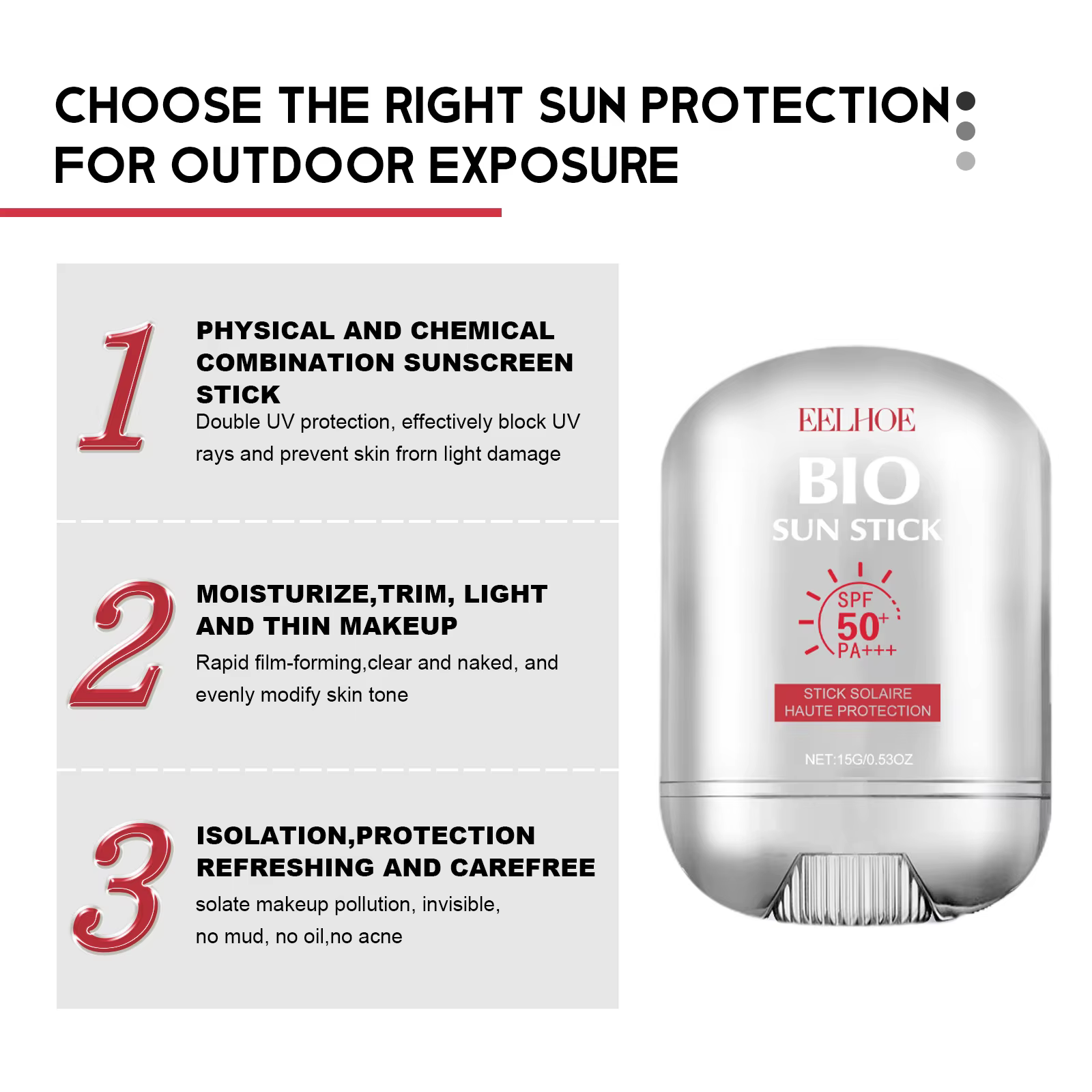 Bâton de protection solaire pour le corps et le visage