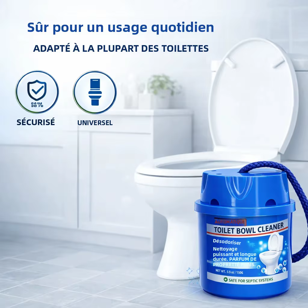 1PC Nettoyant automatique pour cuvette de toilettes, désodorisant à parfum frais longue durée, bloc nettoyant facile à utiliser pour la salle de bain à domicile