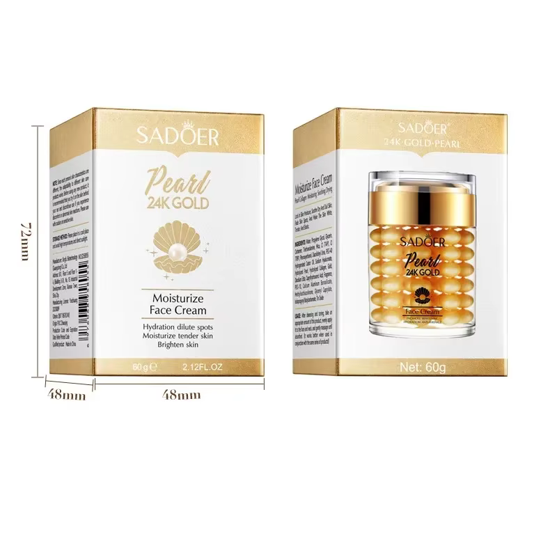 Crème pour le visage au collagène de perles dorées 24K