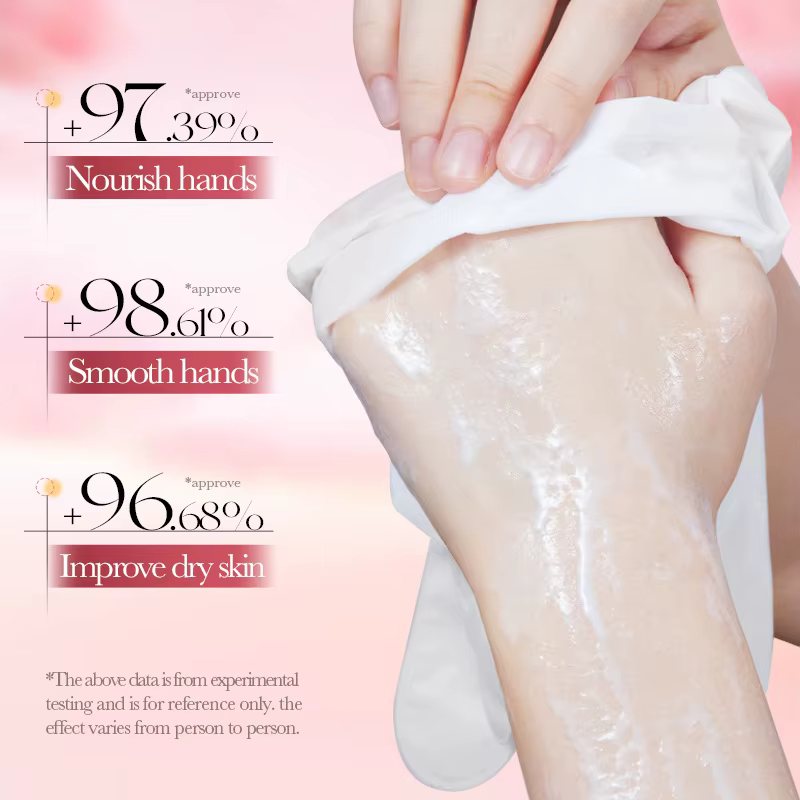 5 paires SADOER fraise masque pour les mains blanchissant hydratant anti-âge Anti rides exfoliant gants