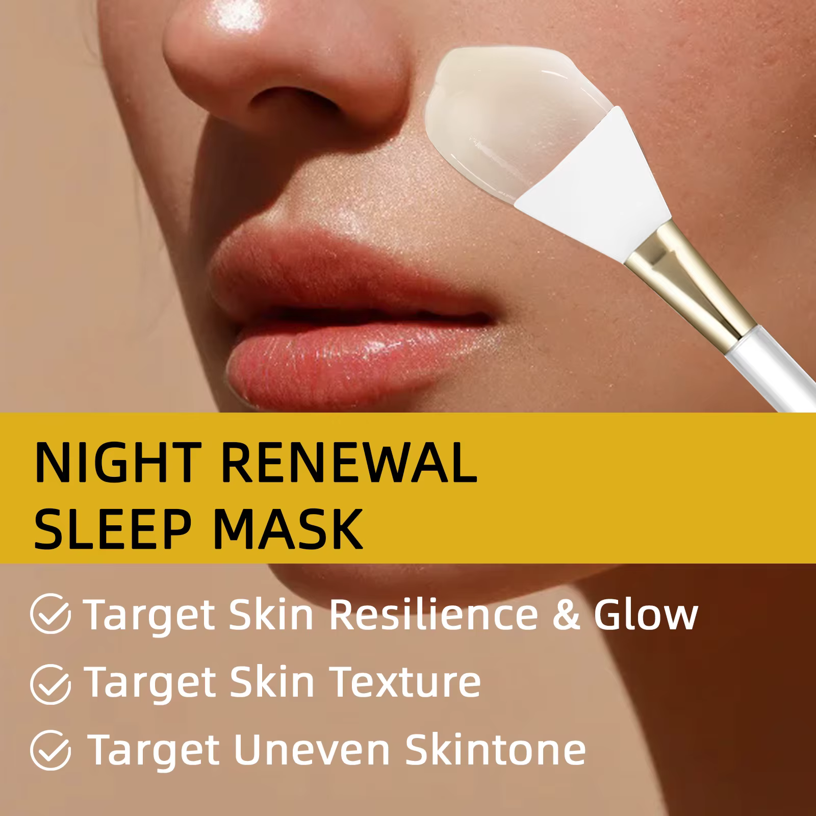 Masque Facial enveloppant de nuit au curcuma à l'acide kojique