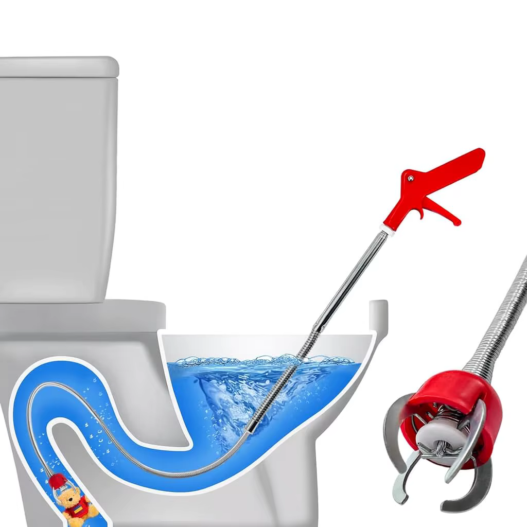 Outil de débouchage de toilettes, kit de débouchage durable pour canalisations, solution de nettoyage de plomberie tout-en-un, efficace pour les drains de sol et les égouts