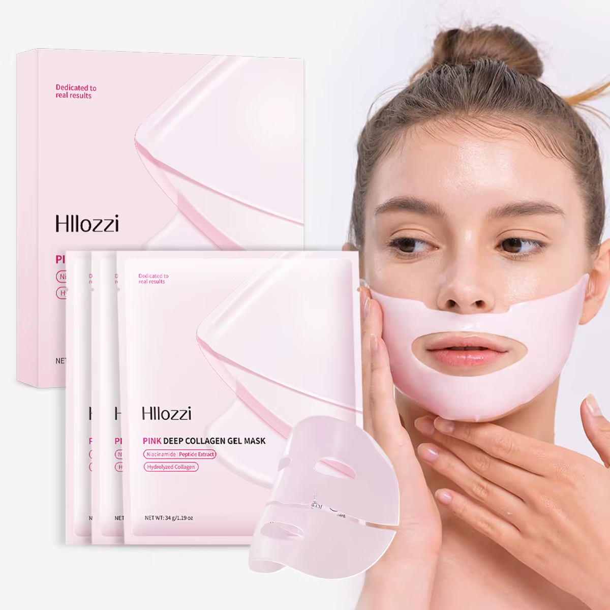 Masque en gel de collagène rose
