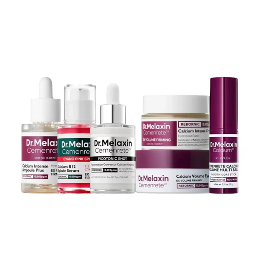 Baume multi-usages au calcium Cemenrete / Crème anti-poches sous les yeux Eyephalt / Essence exfoliante au riz noir et