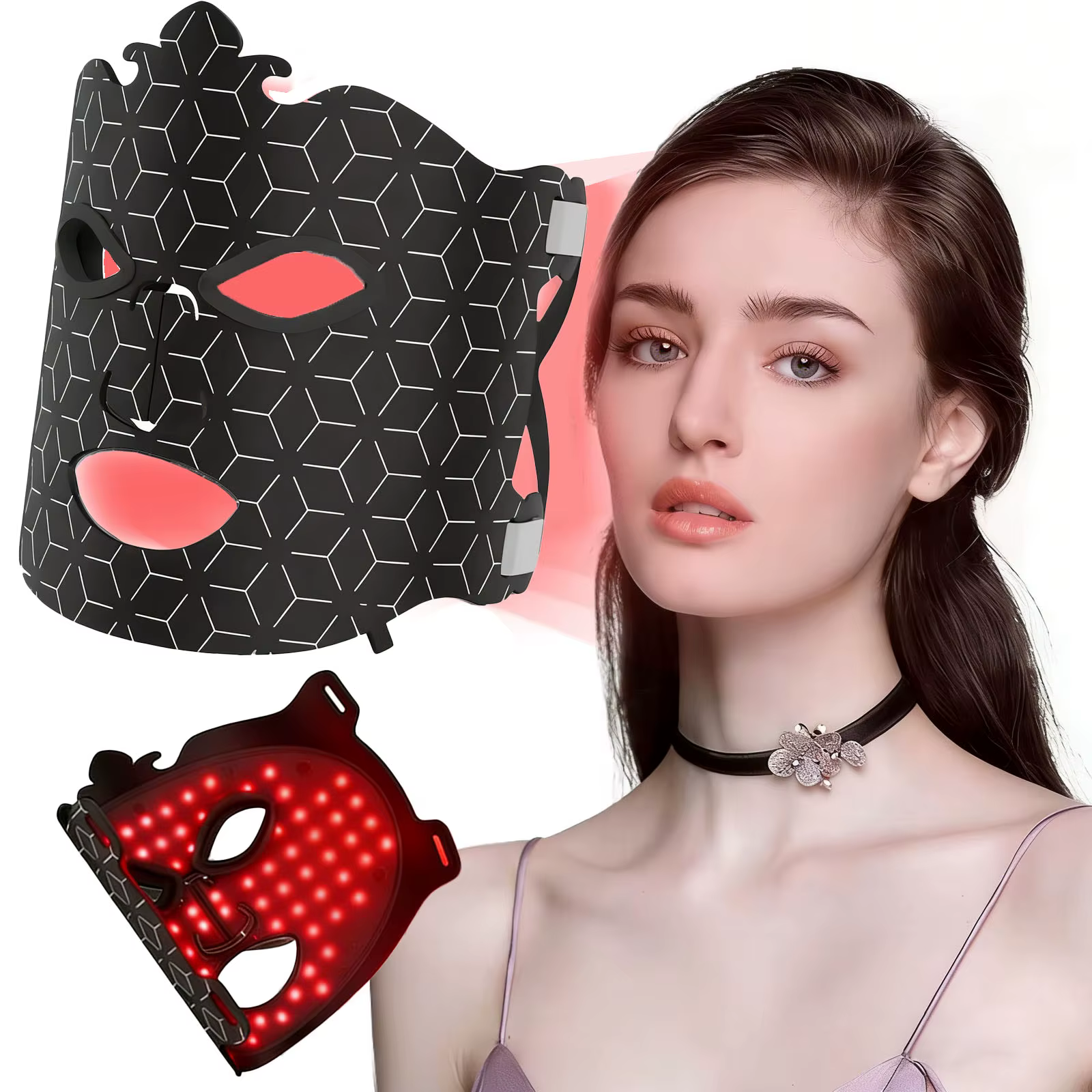 Masque facial LED 7 couleurs sans fil portable