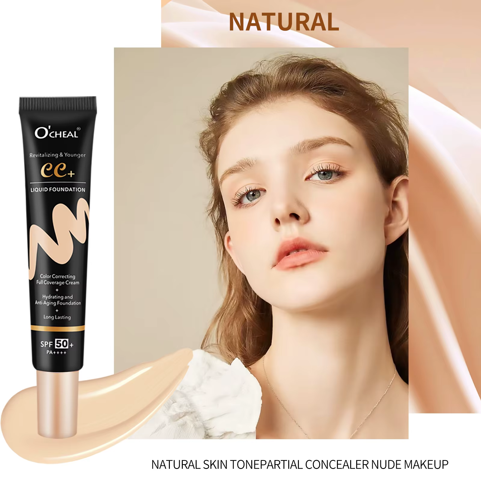 Ocheal 30g BB/CC crème solaire SPF 50/PA +++ fond de teint liquide pour le visage