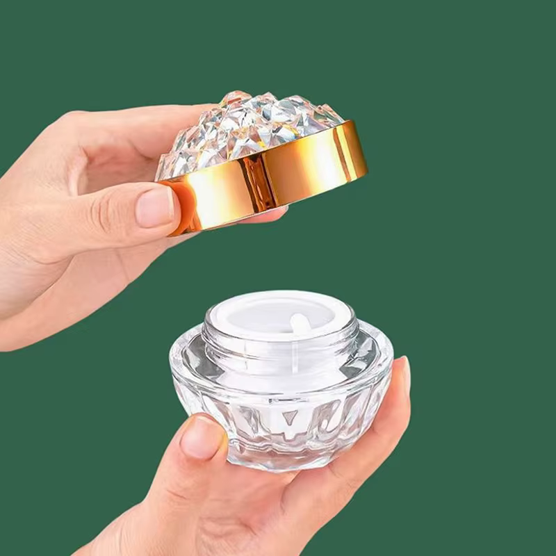 Pot de crème pour le visage en verre de luxe 50g