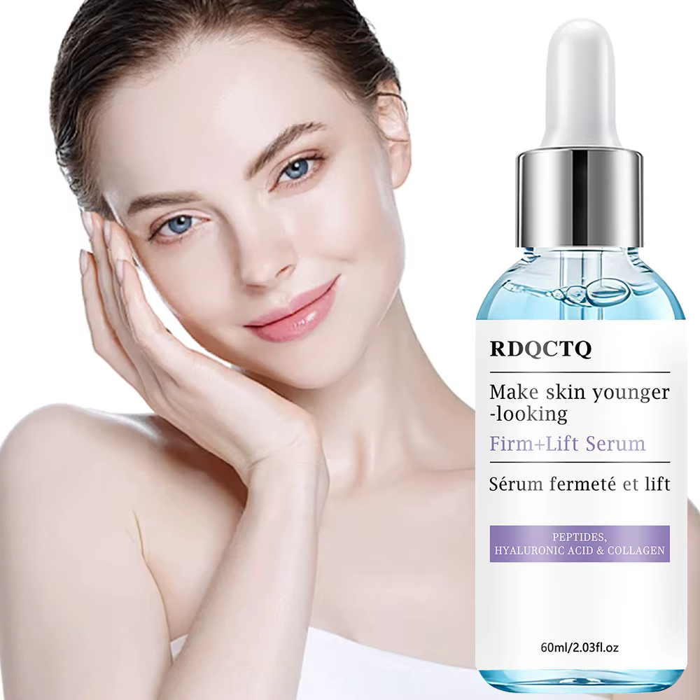 Sérum pour le visage avec peptides, acide hyaluronique, collagène, traitement hydratant pour le visage, pour une texture de peau lisse et une amélioration de l'élasticité