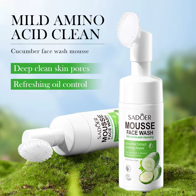 SAODER Fruits concombre nettoyant pour le visage mousse de lavage