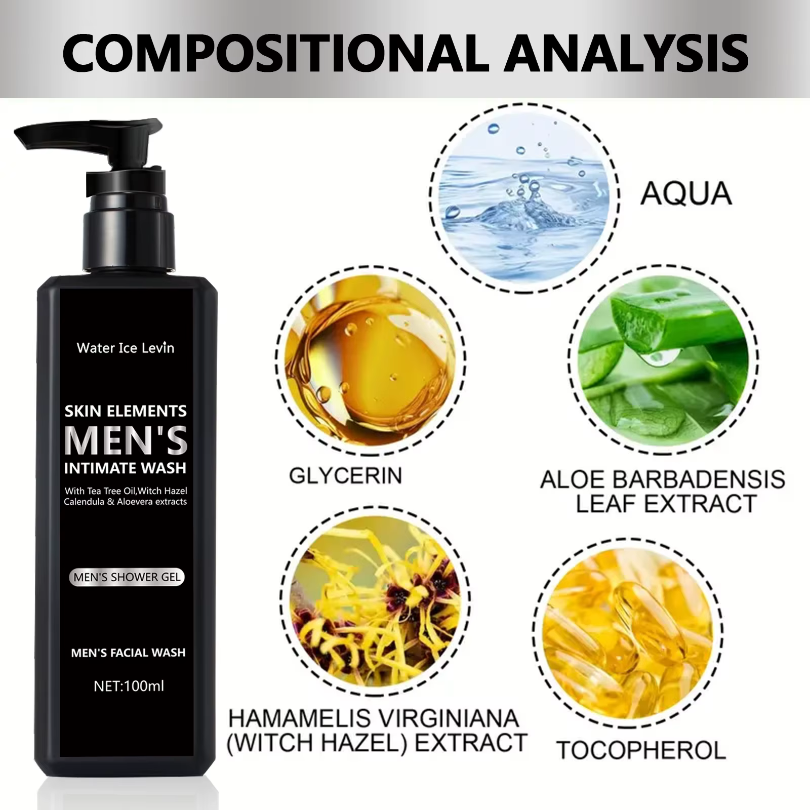 Nettoyant pour le visage pour hommes 100ML pour le nettoyage et le bain quotidiens