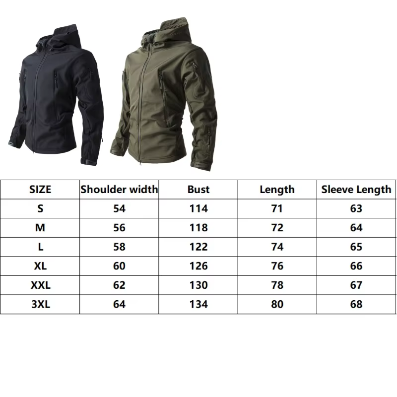 Veste Softshell en peau de requin pour hommes Veste imperméable coupe-vent tactique Manteau à capuche pour hommes Veste imperméable de sport pour hommes