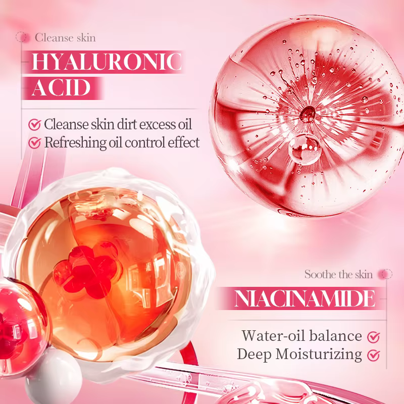 SADOER Nettoyant Visage Moussant au Niacinamide et Miel de Pêche Hydratant